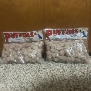 VTG Pom Poms 3/4"  200Pcs Tan Crafting Puffins Wireless Acrylic New In Bag